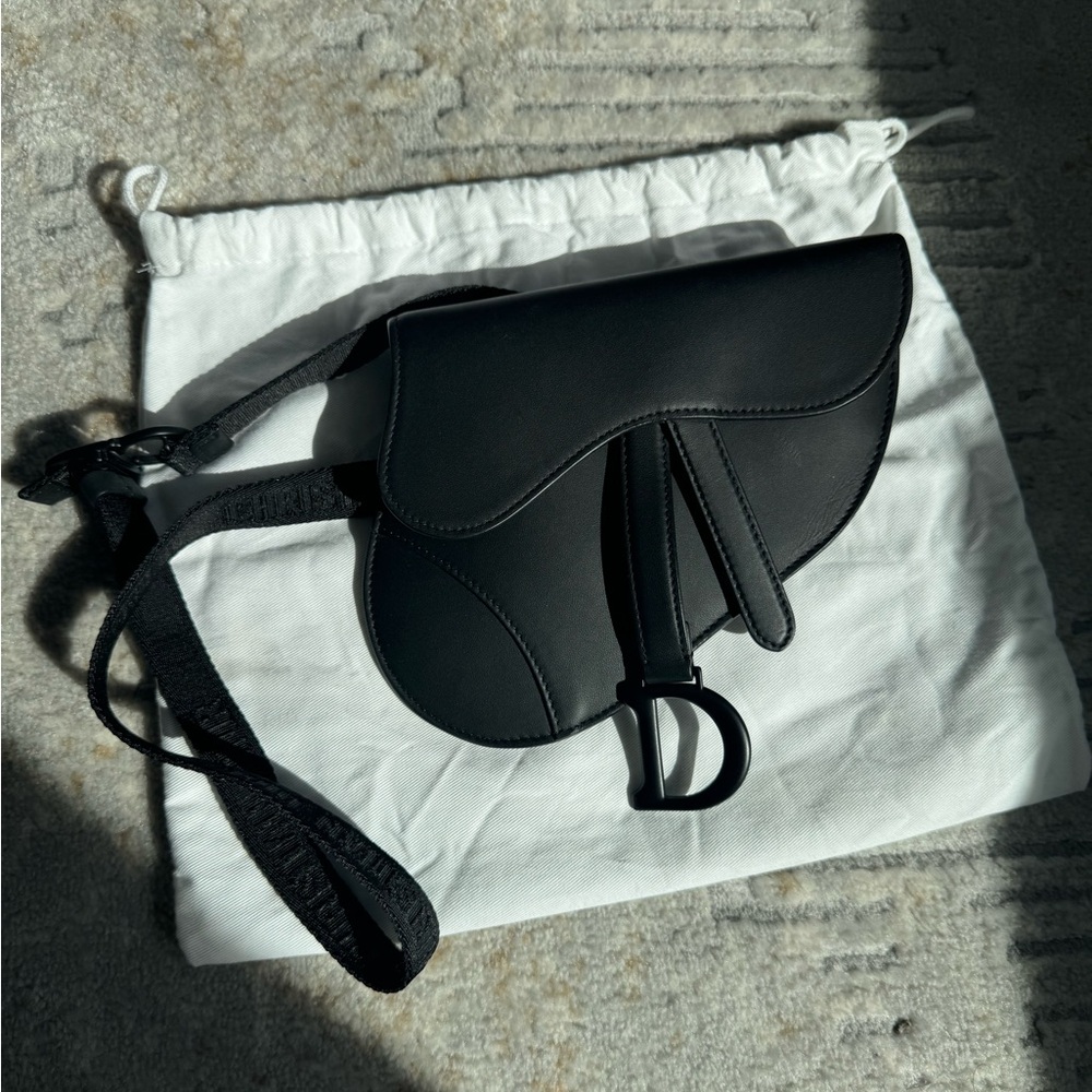 Dior Black Leather Crossbody Bag With Black Hardware
